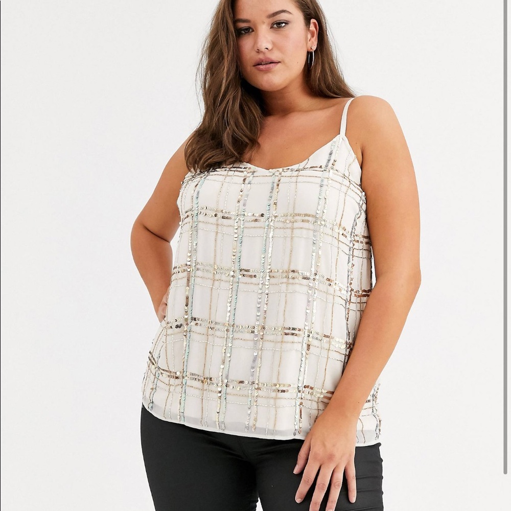 NWT Simply Be sequin tank
